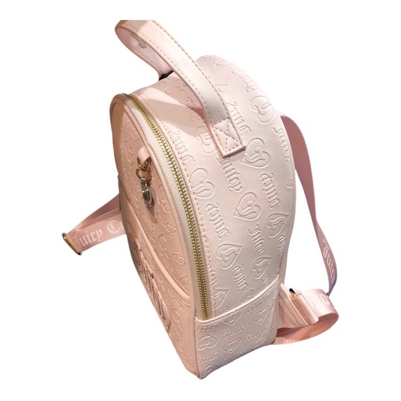 Juicy Couture baby pink powder blush upgrade U medium backpack with charm new - Picture 7 of 15
